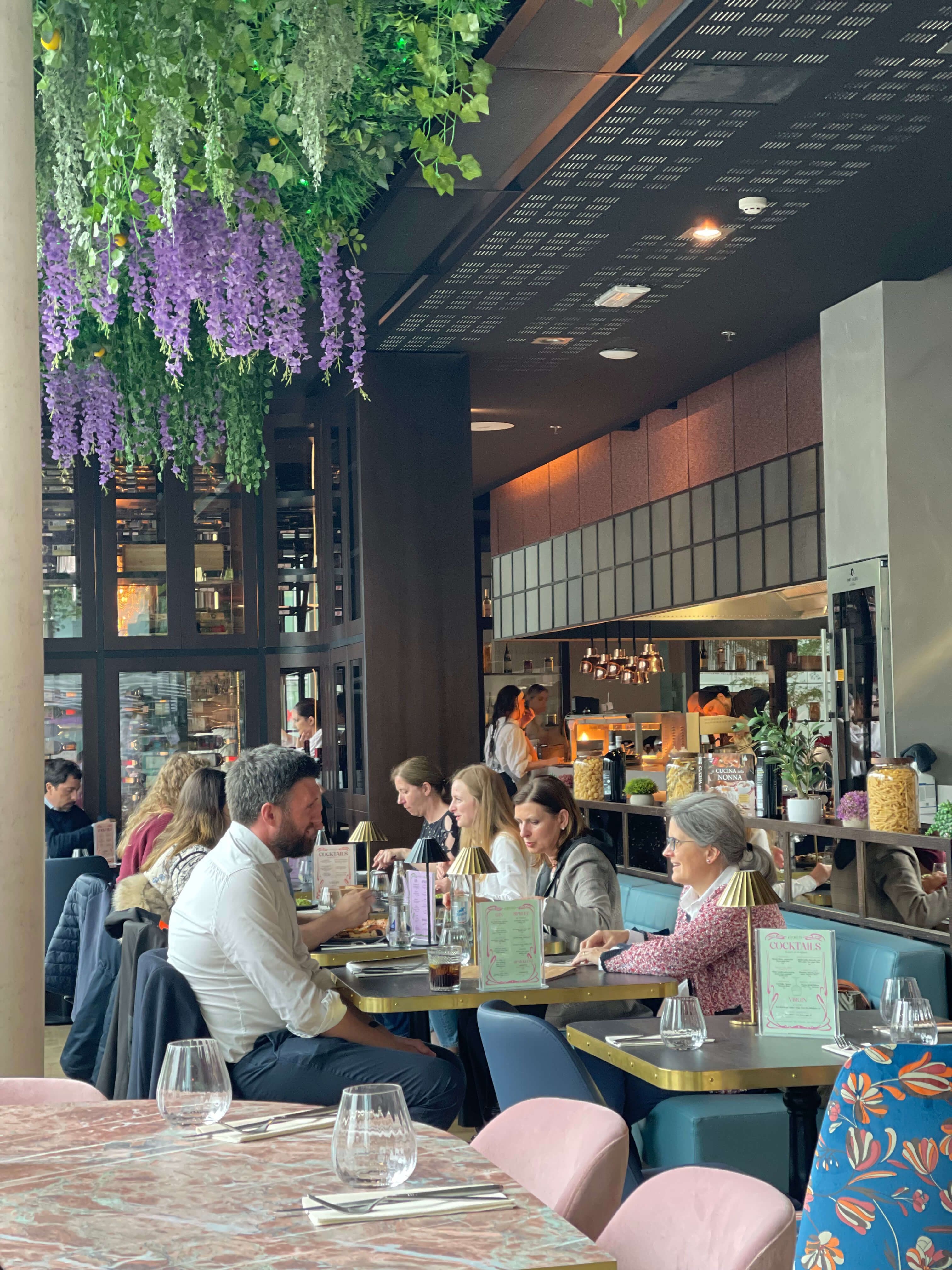 Vibrant dining atmosphere